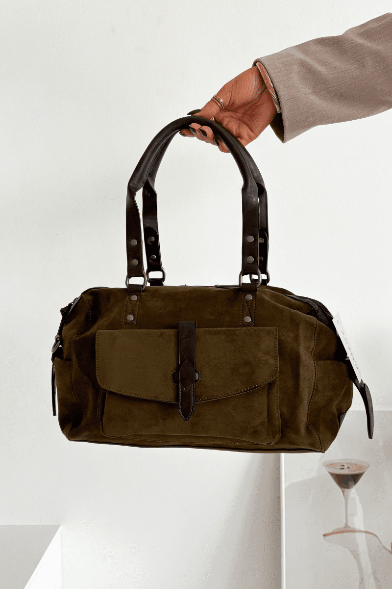 Dámská taška z eko semiše Khaki Gressa