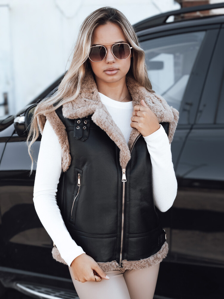 Dámská vesta s kožešinovým lemem