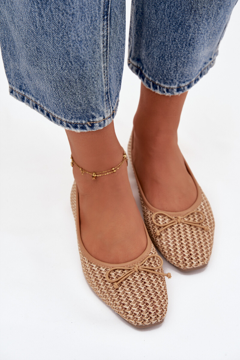 Baleríny s pleteným vzorem a mašlí