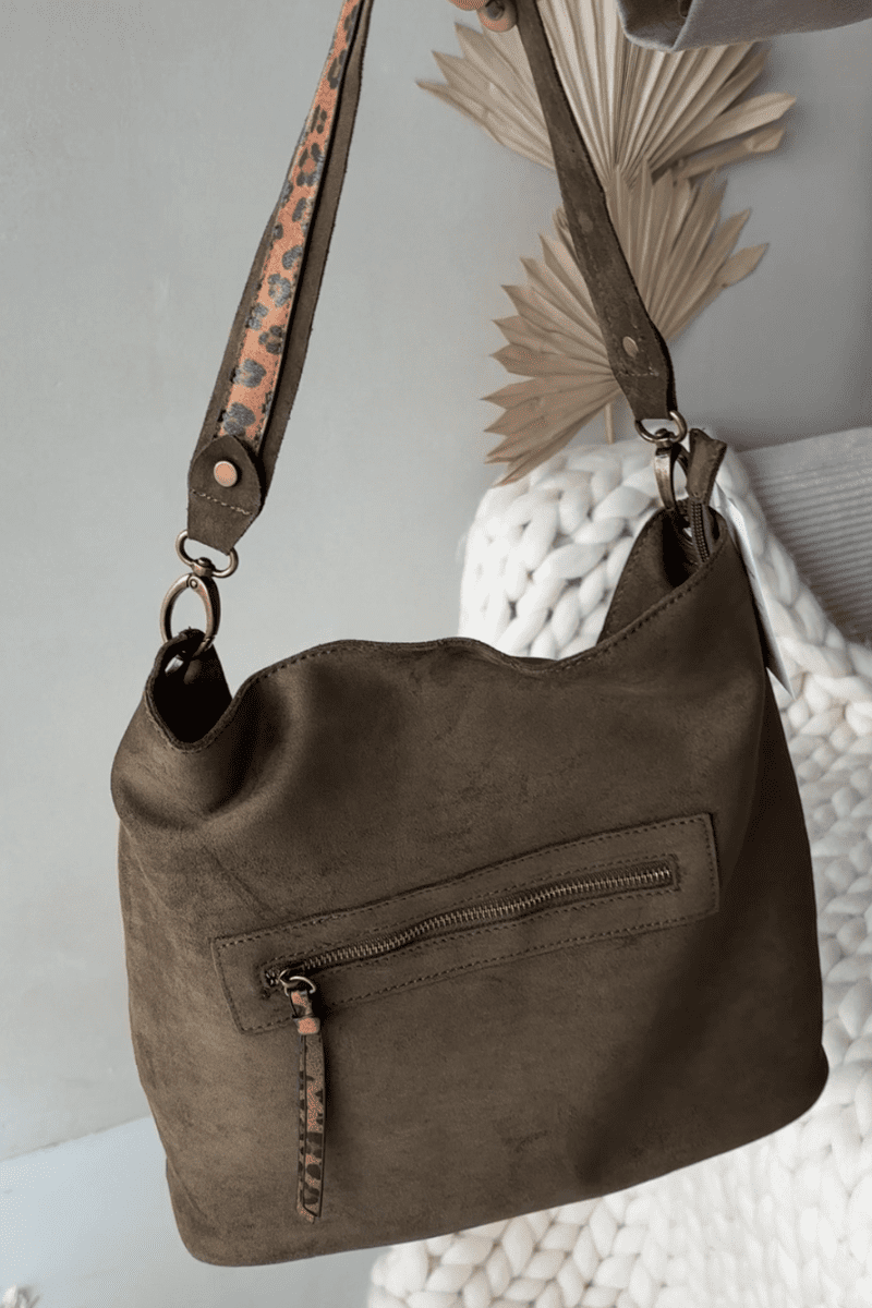 Kabelka Boto Eco semišová tmavě zelená