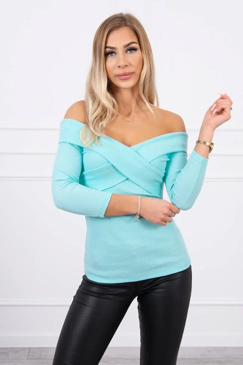 Kesi Halenka s véčkovým výstřihem mátová