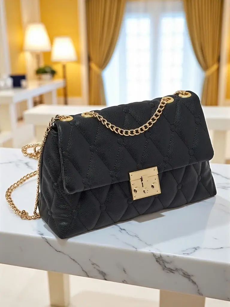 Malá prošívaná kabelka z eko kůže