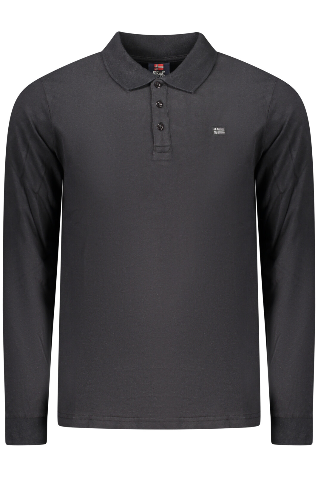 NORWAY 1963 MEN'S LONG-SLEEVED POLO SHIRT, BLACK
