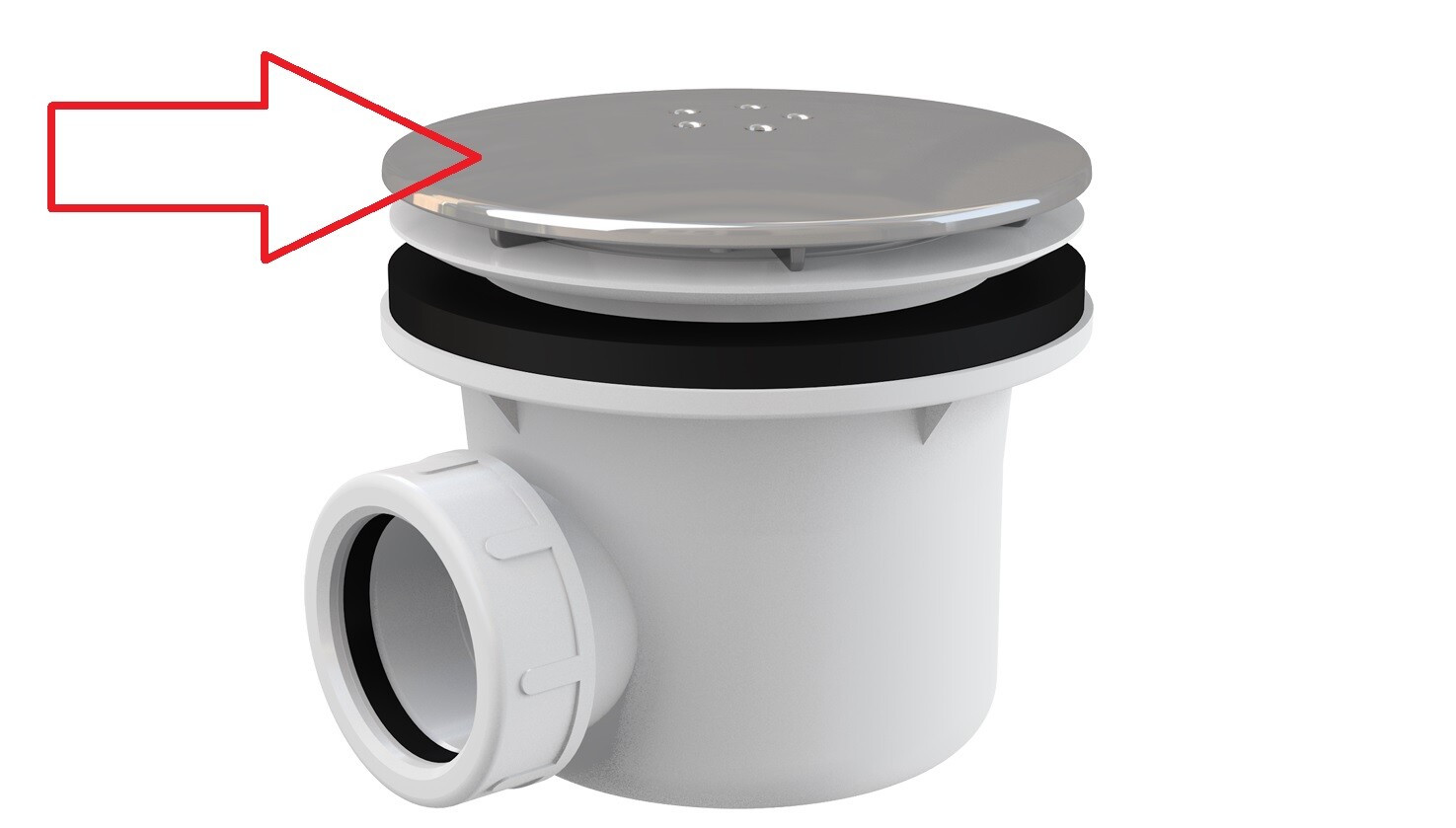 Kryt sifonu kovový pochromovaný 116 mm pro sifon Alcadrain A49K DN90