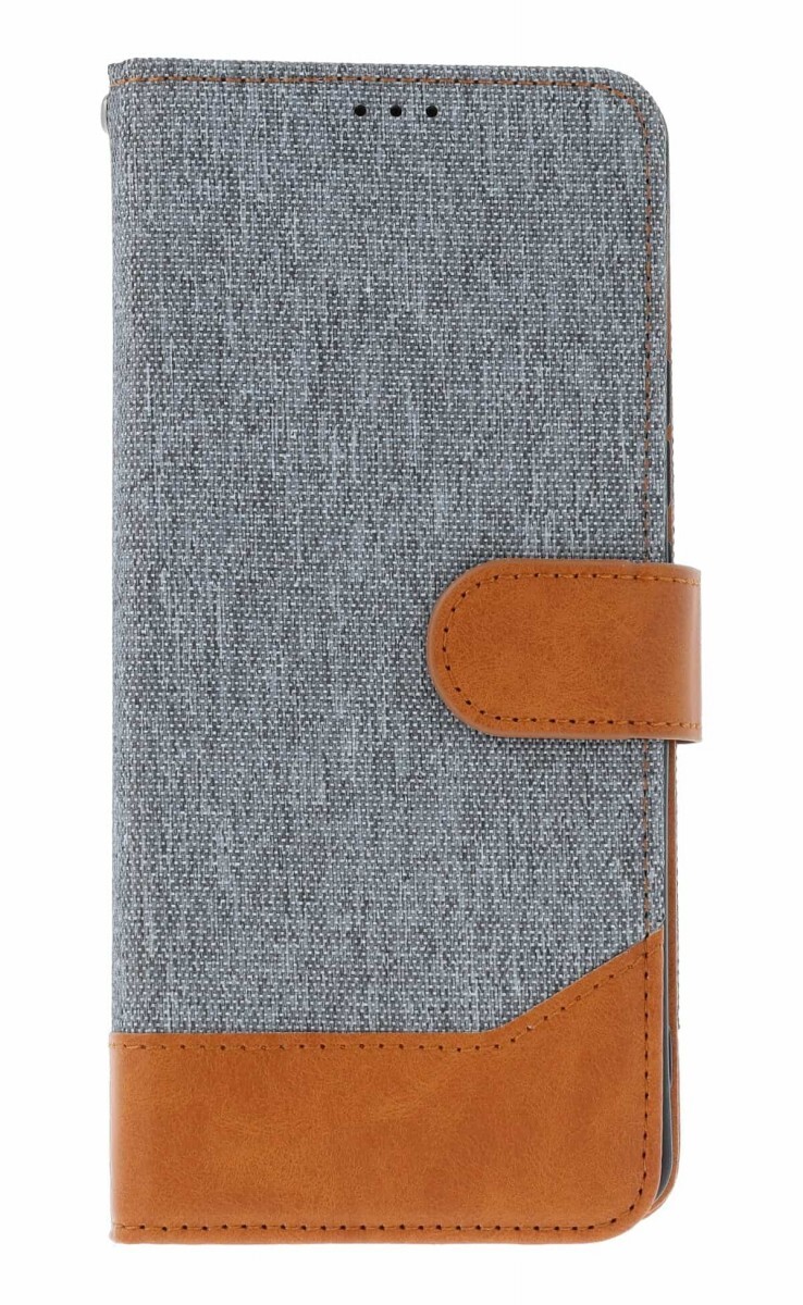 Pouzdro TopQ Jeans Xiaomi Redmi Note 14 knížkové šedé 166125