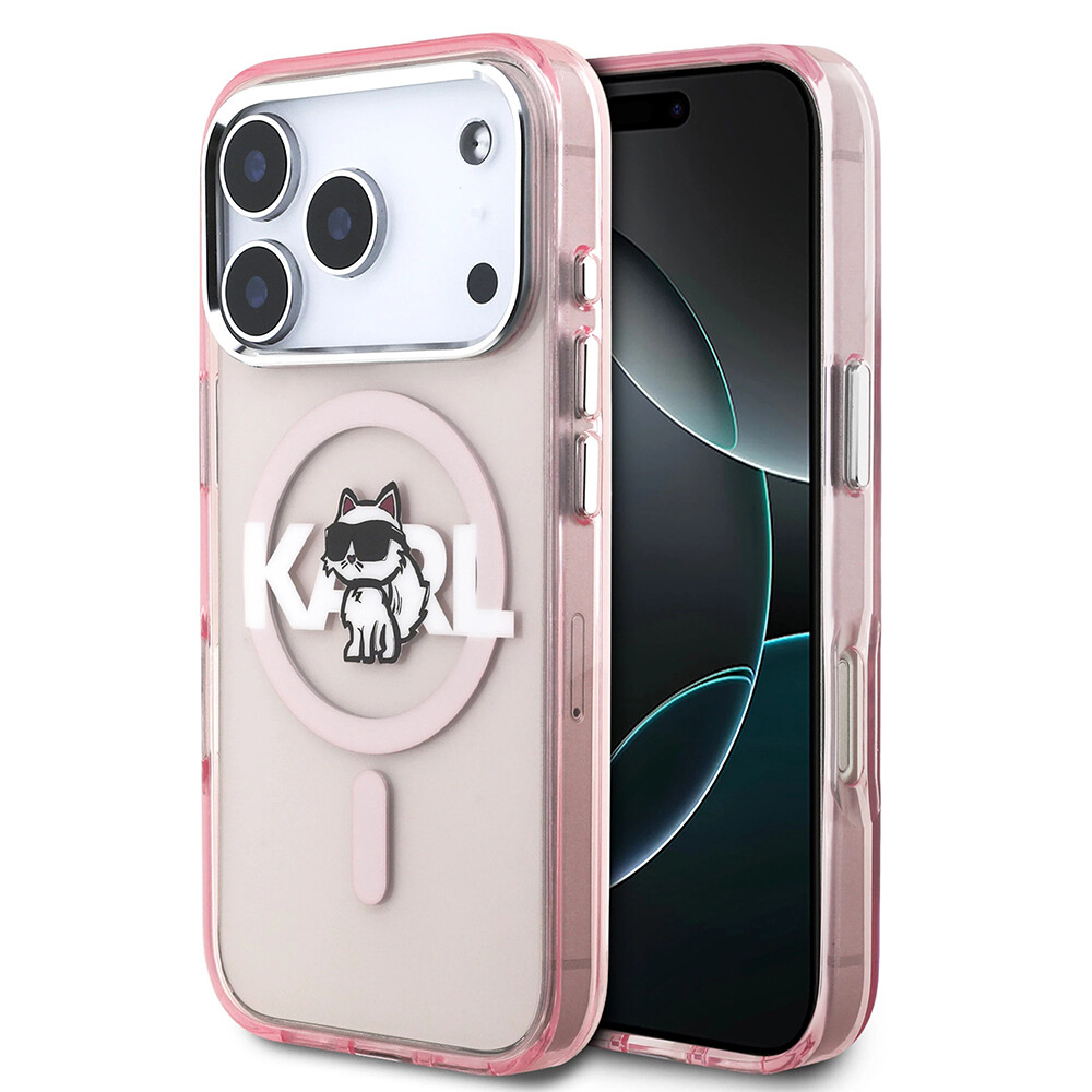 Karl Lagerfeld IML Choupette Sketch Logo MagSafe iPhone 17 Pro růžová
