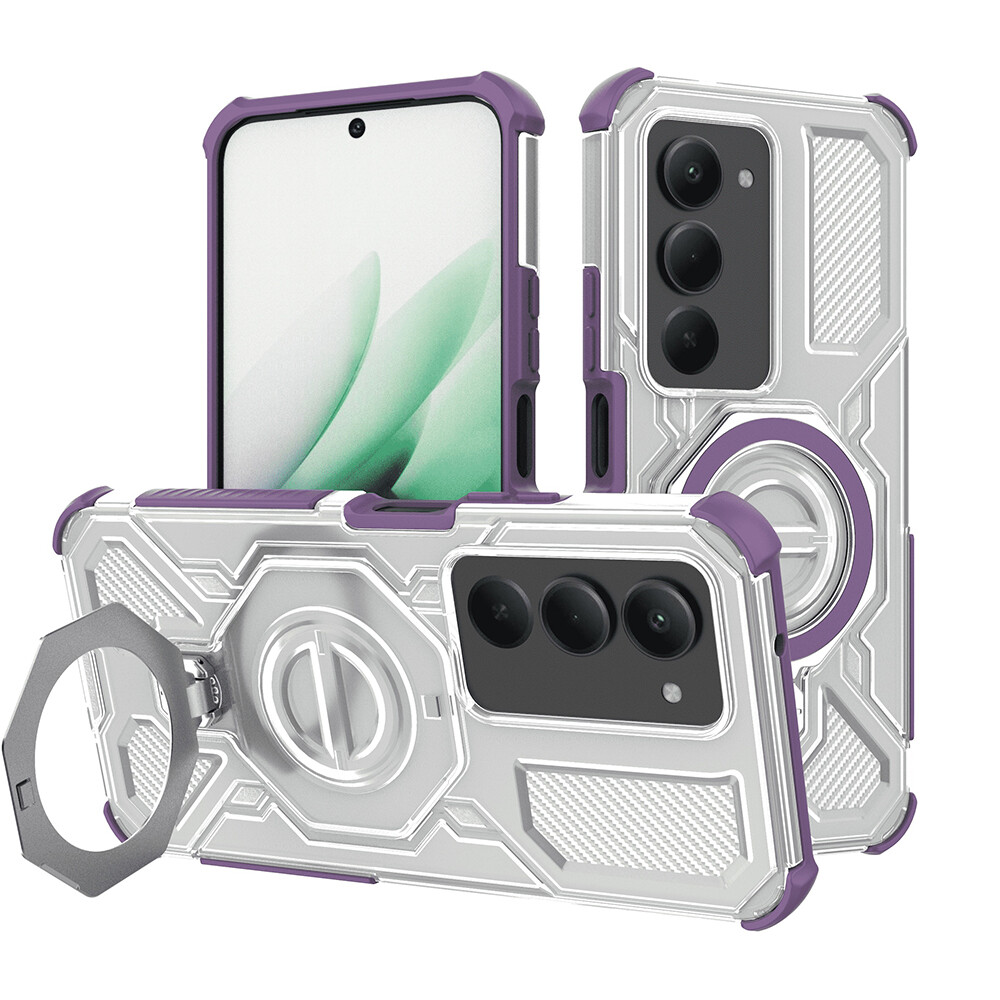 Techsuit Carbon Shield PRO pro Xiaomi Redmi 15 4G / 5G fialový průhledný
