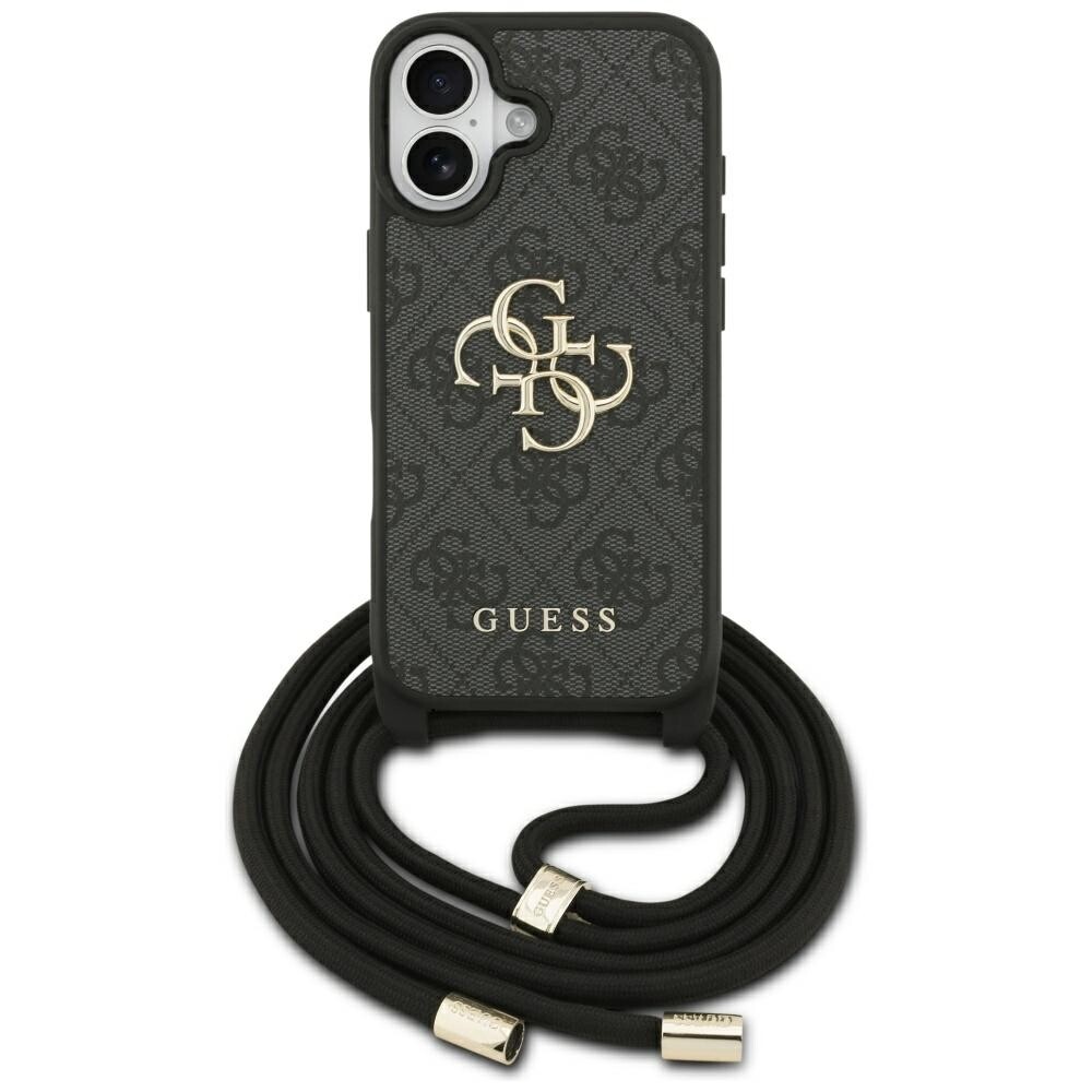 Guess Hardcase 4G CBDY Big Logo s popruhem iPhone 17 černá
