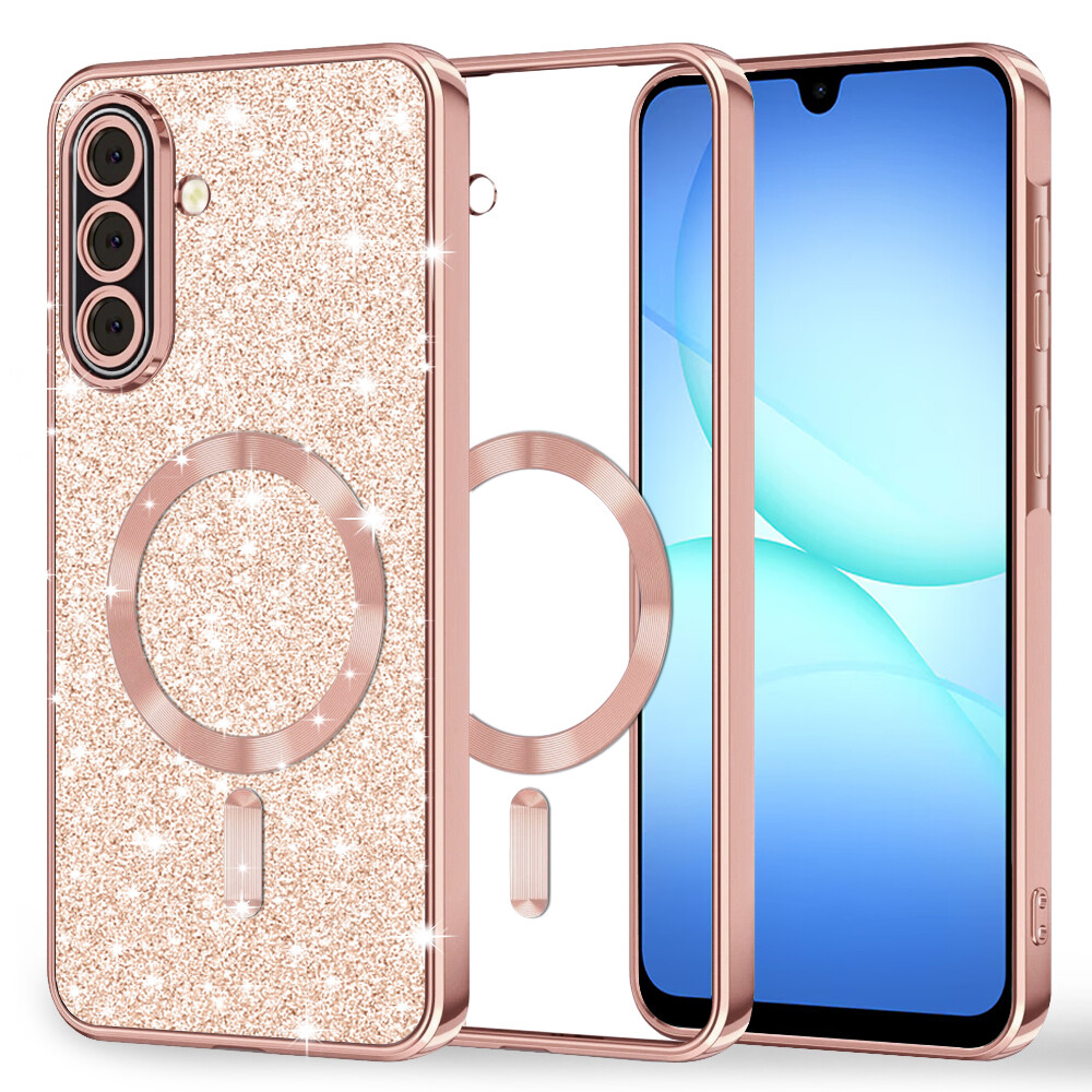 Techsuit Luxury Glitter MagSafe pro Samsung Galaxy A17 5G A17 4G růžově zlatá