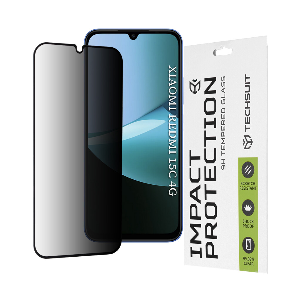 Ochranné sklo Techsuit 111D Privacy Full Glue pro Xiaomi Redmi 15C Poco C85 černé