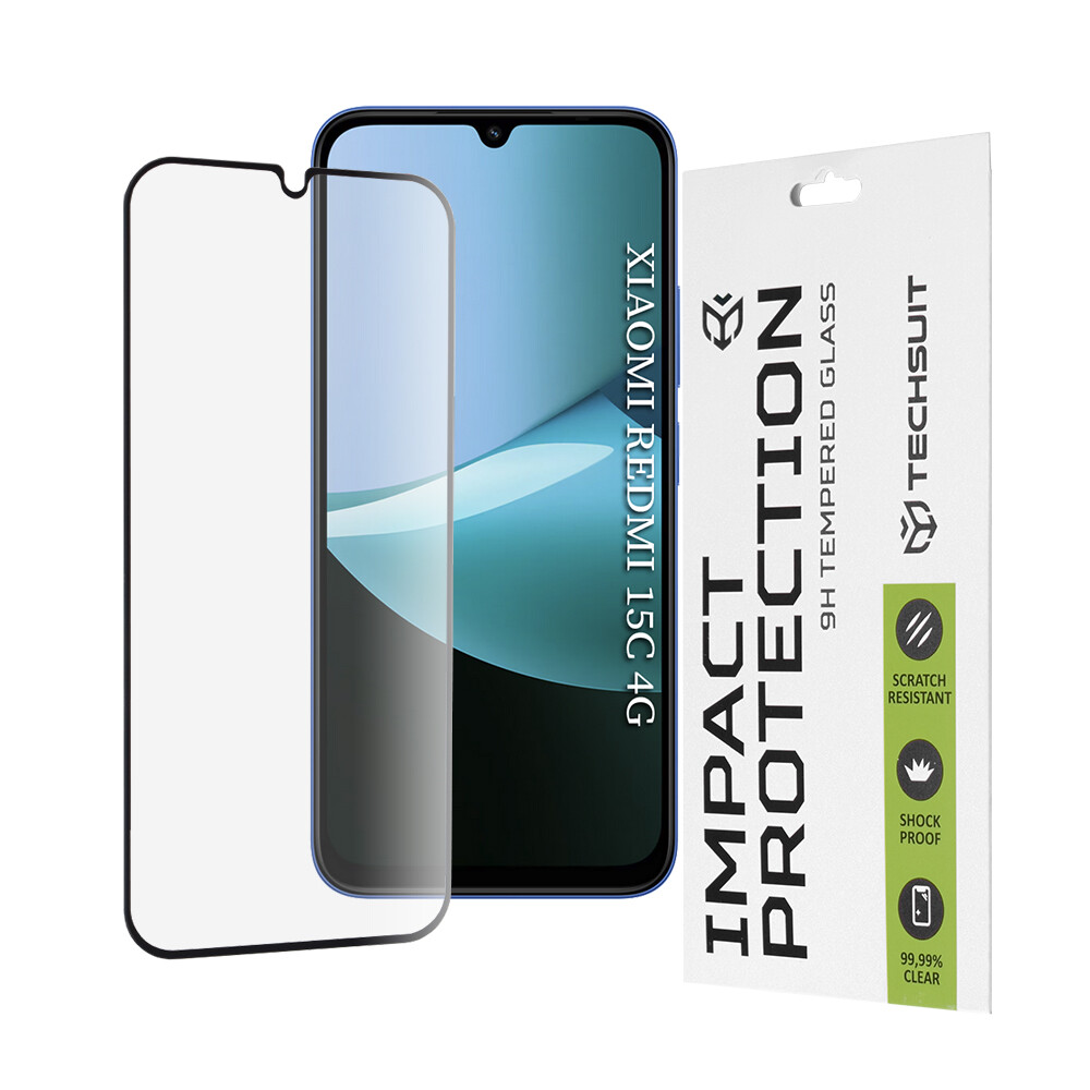 Ochranné sklo Techsuit 111D pro Xiaomi Redmi 15C Poco C85 černé