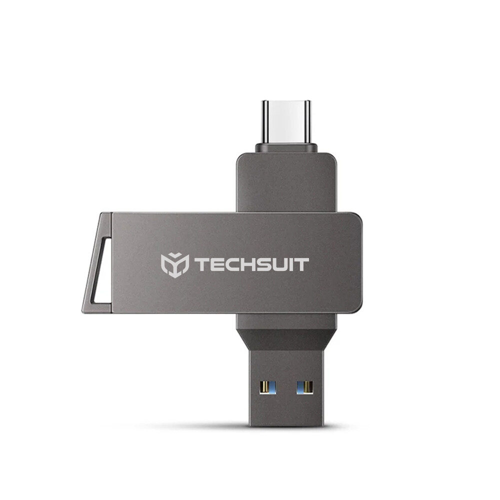 Techsuit Memory Stick THSM19 Dual-Interface USB 3.0 Type-C 16GB šedá