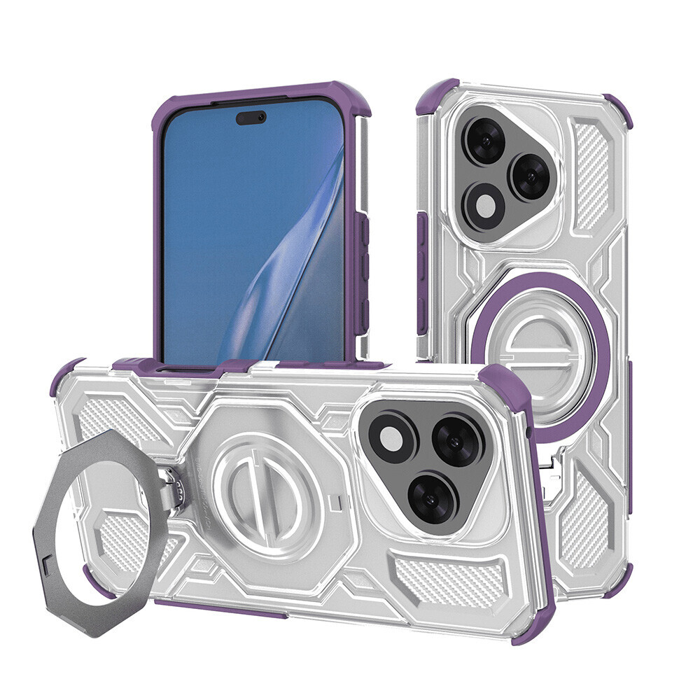 Pouzdro Techsuit Carbon Shield PRO Honor 400 Lite fialové průhledné