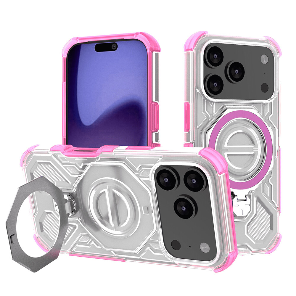 Techsuit Carbon Shield PRO pro iPhone 17 Pro růžový průhledný