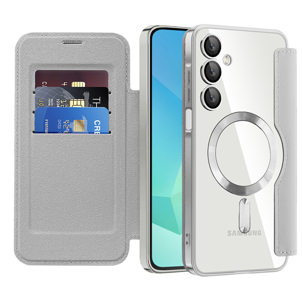 Techsuit SmartMag knížkové pouzdro Samsung Galaxy A16 4G / A16 5G šedé