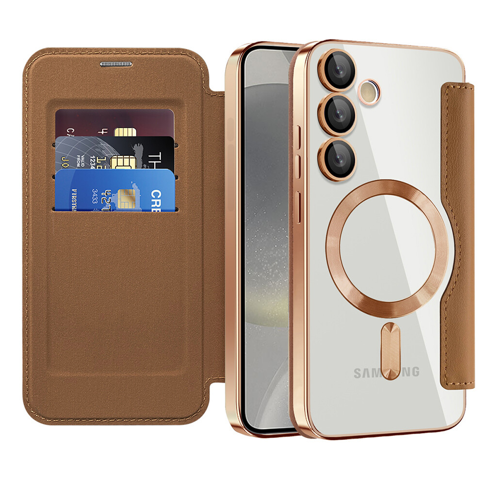 Pouzdro na knihu Techsuit SmartMag pro Samsung Galaxy S24 Plus hnědé