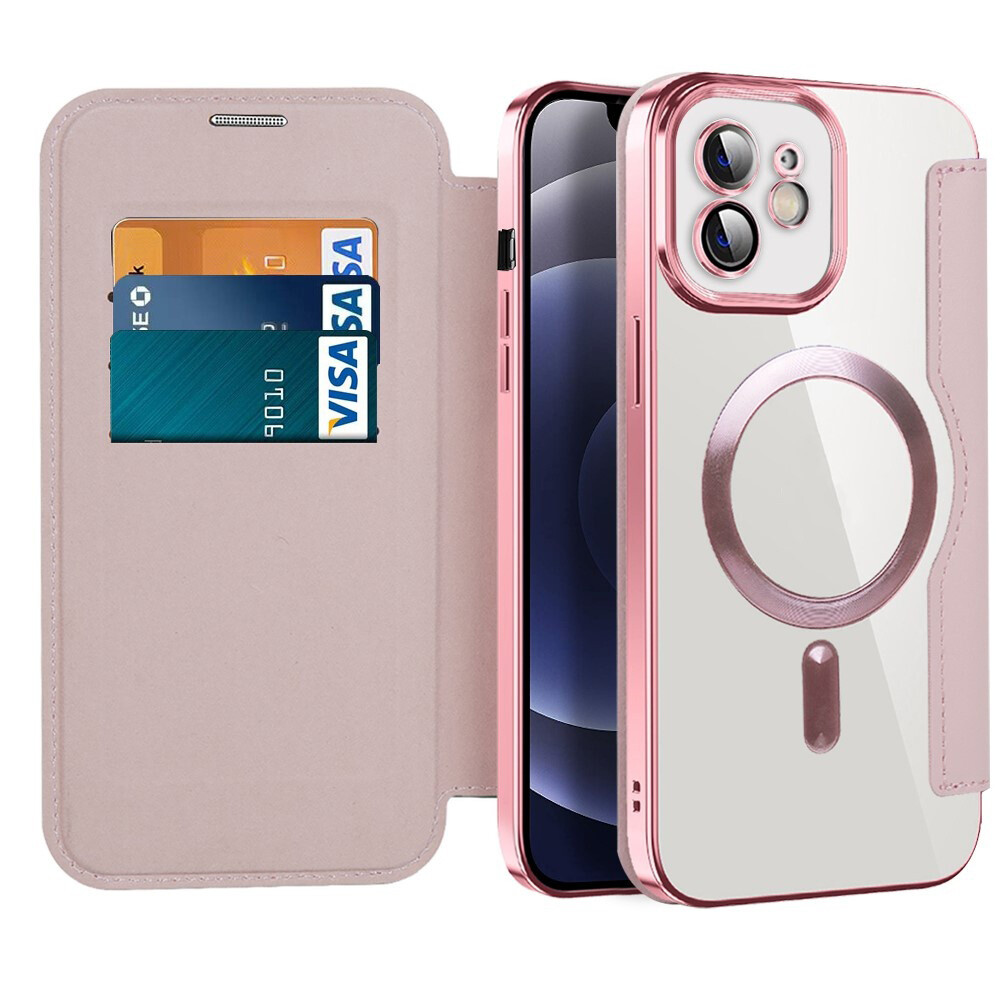 Pouzdro na knihu Techsuit SmartMag iPhone 12 růžové