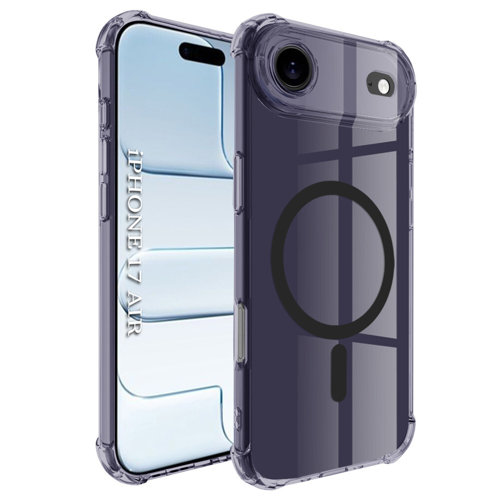 Techsuit Shockproof průhledný silikon MagSafe iPhone 17 Air kouřově černý