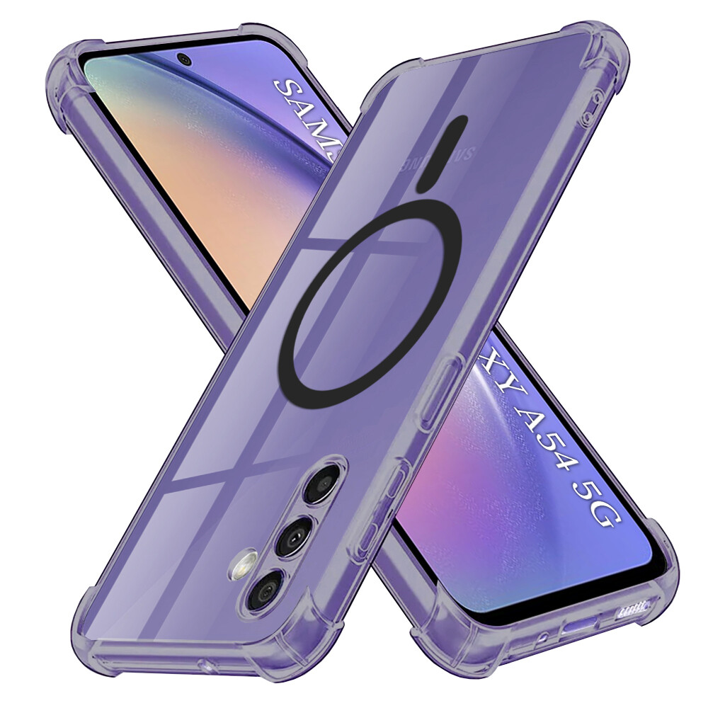 Techsuit Shockproof průhledný silikonový MagSafe pro Samsung Galaxy A54 kouřově černý