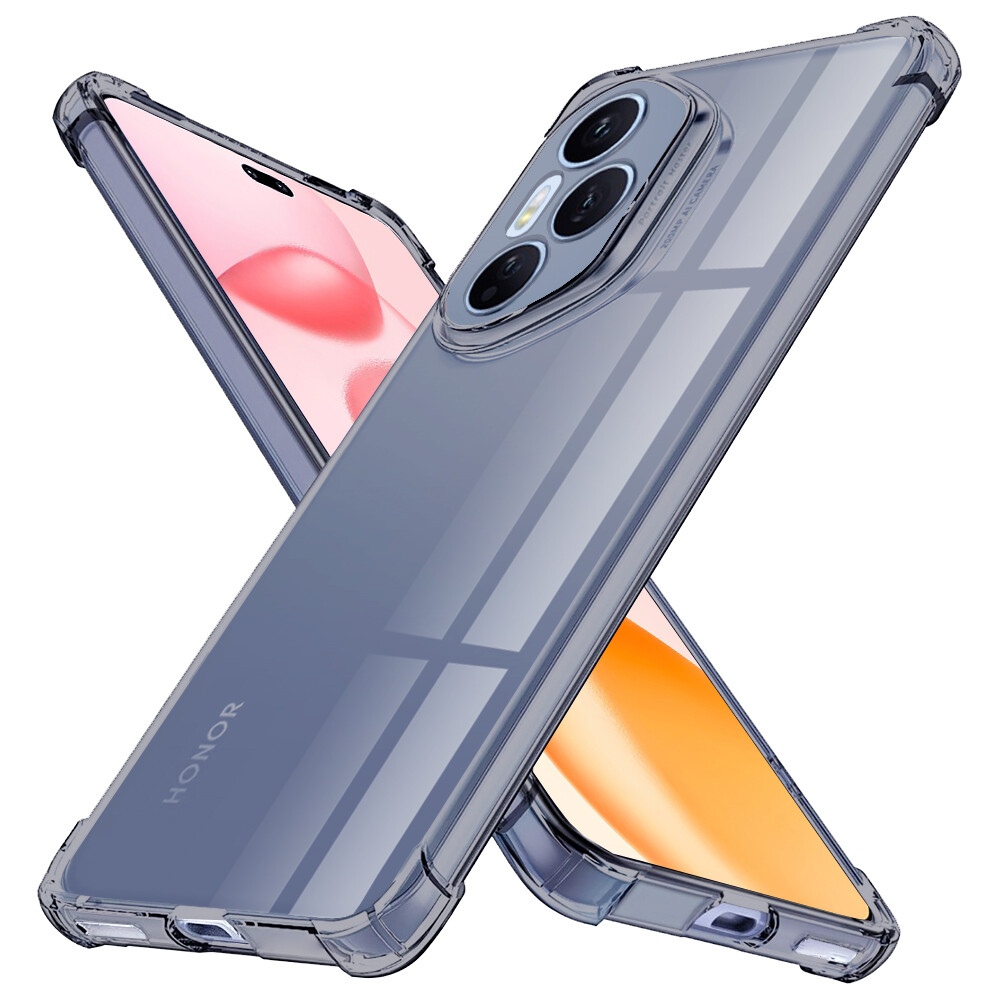 Techsuit Shockproof průhledný silikon Honor 400 Pro kouřově černý