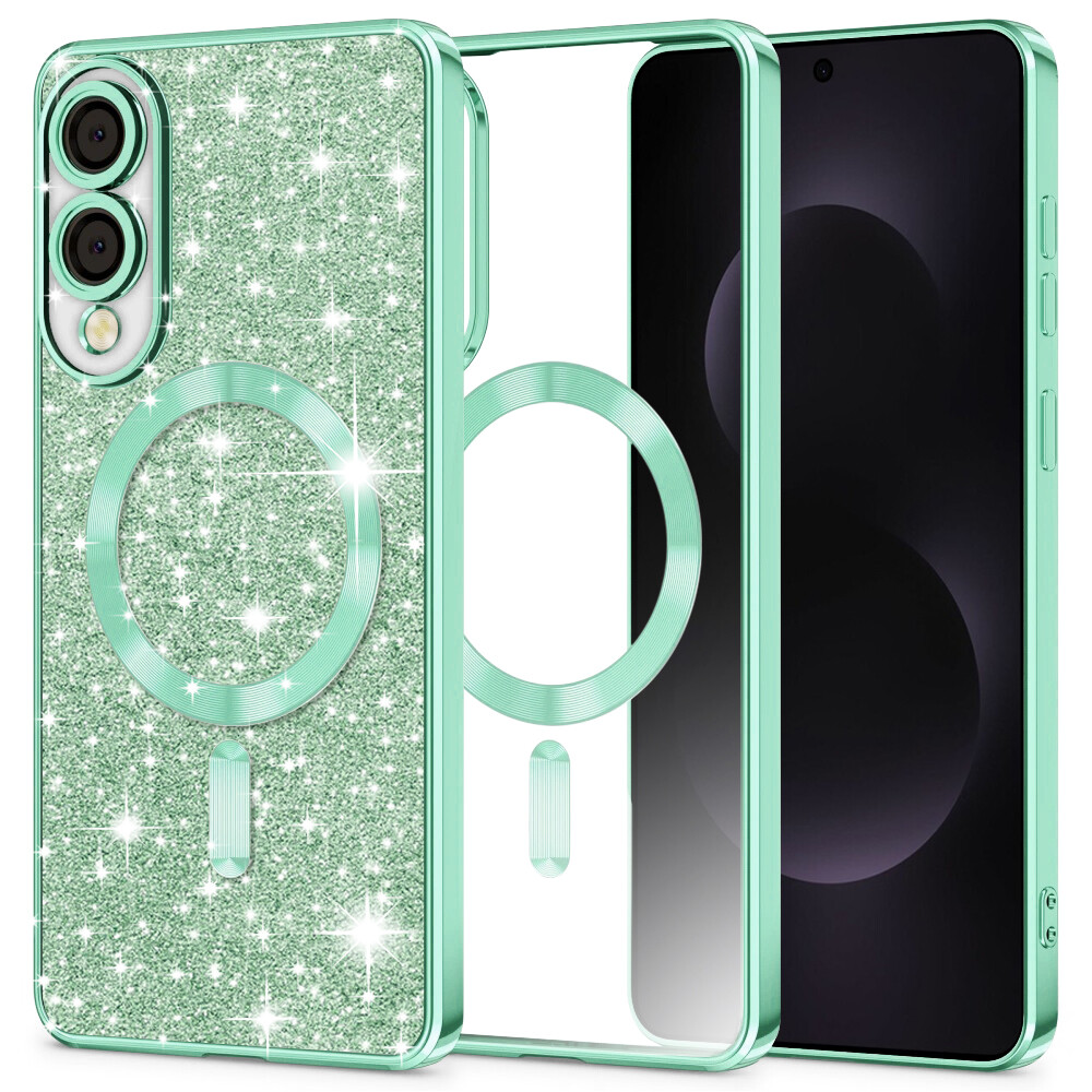 Techsuit Luxury Glitter MagSafe pro Samsung Galaxy S25 Edge světle zelená