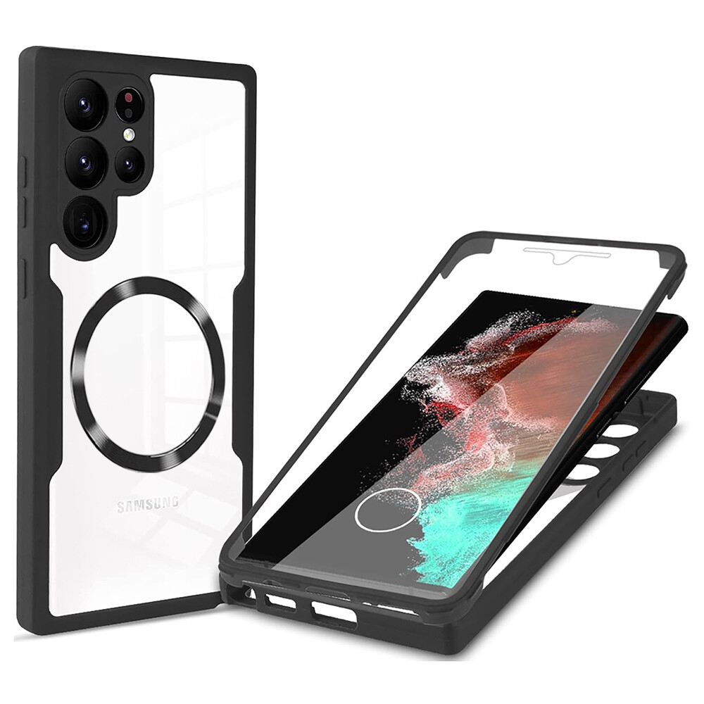 Techsuit ColorVerse 360 MagSafe Series + Ochranné sklo Samsung Galaxy S22 Ultra 5G Černá