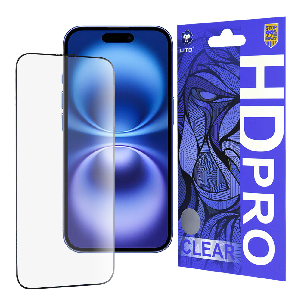 Lito HD Pro Clear pro iPhone 16 černý