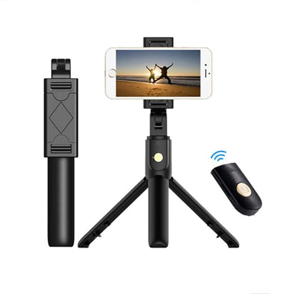 Techsuit Selfie tyč K07 Bluetooth ovladač 70cm Černá