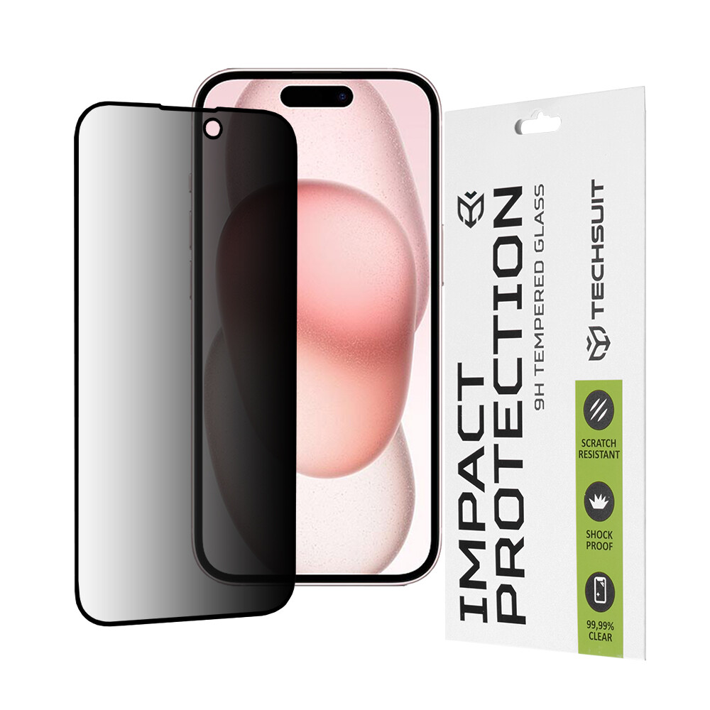 Techsuit 111D Privacy Full Glue iPhone 15 iPhone 16 Černé