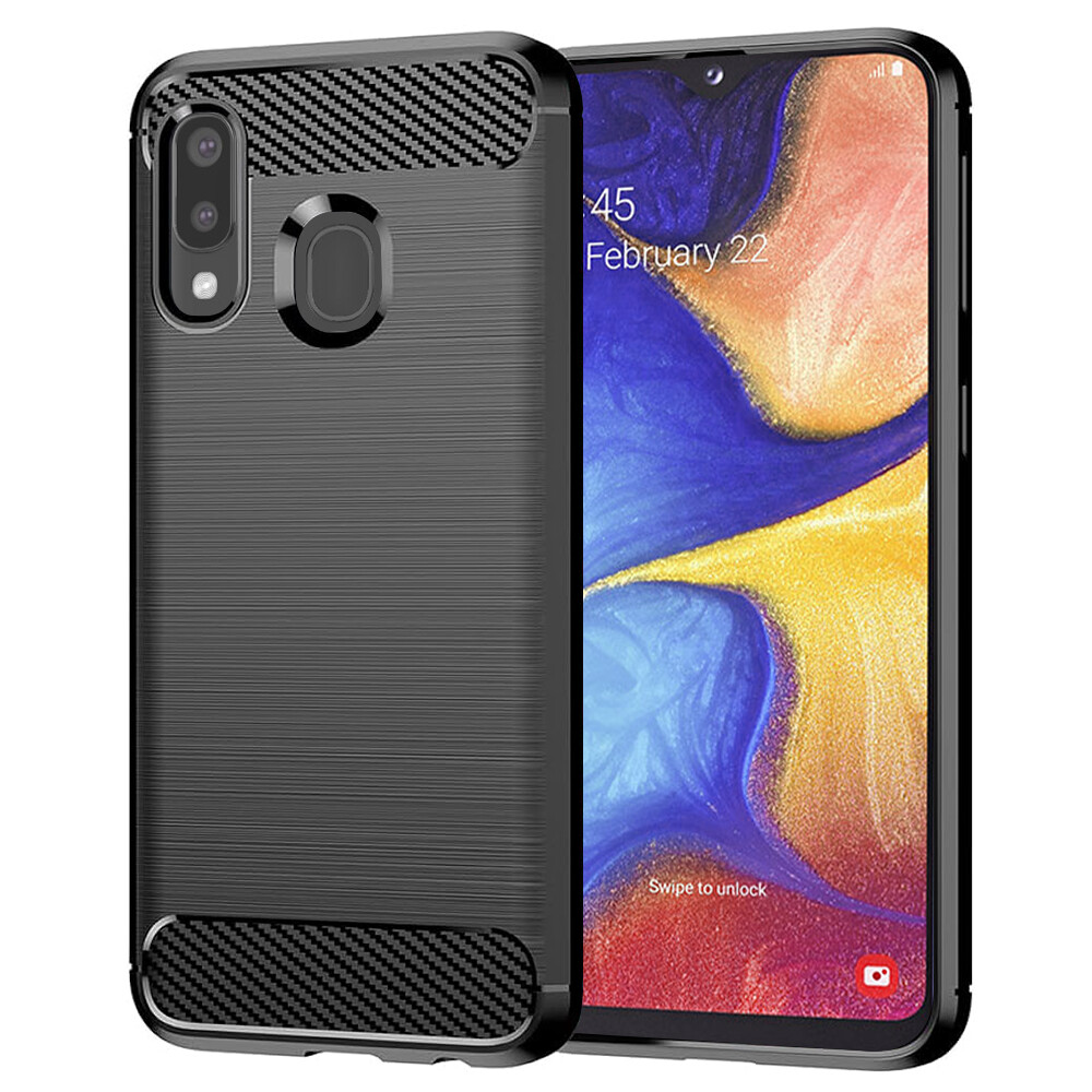 Techsuit Karbon Silikon Samsung Galaxy A20e Černý