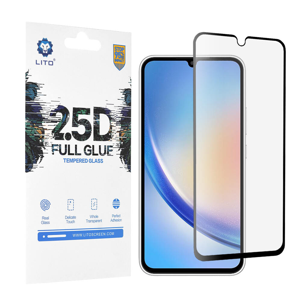 Lito 2.5D Celoplošné sklo Samsung Galaxy A34 5G Černé