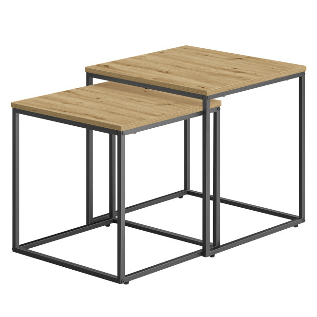 Sada 2 konferenčních, čtvercových stolků OSKAR černé nohy