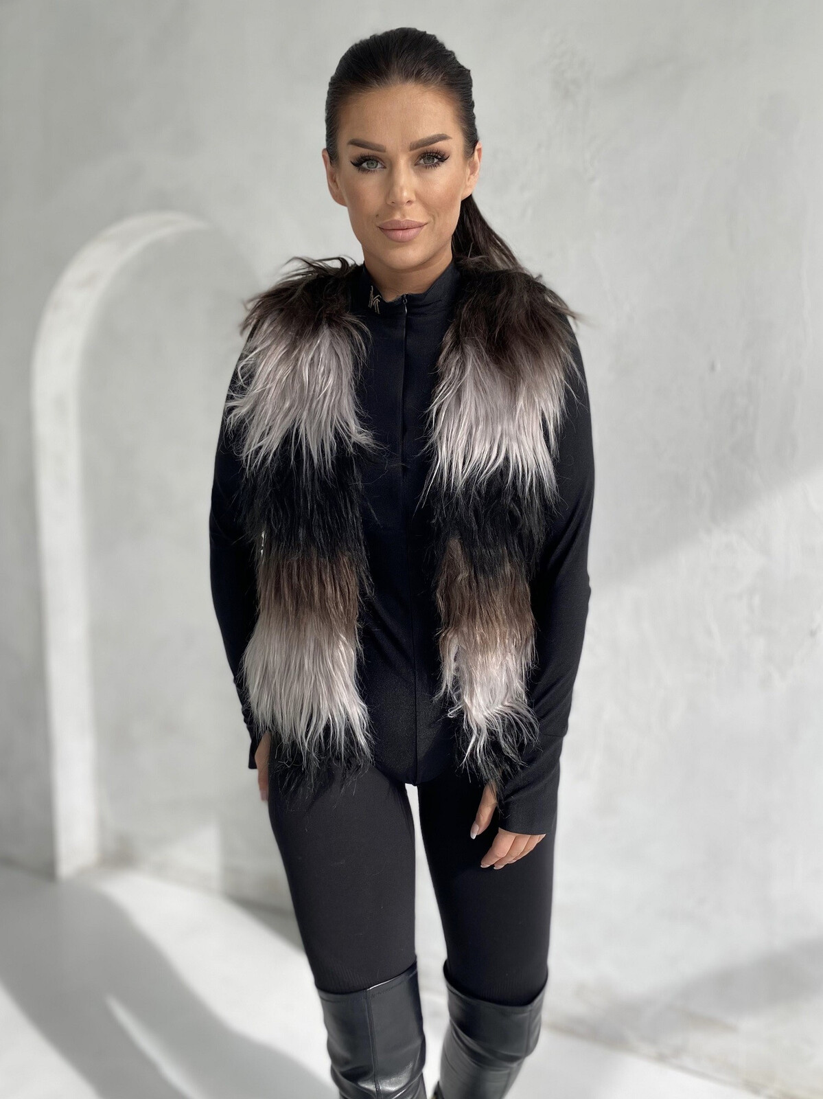 Dámská vesta s umělou kožešinou