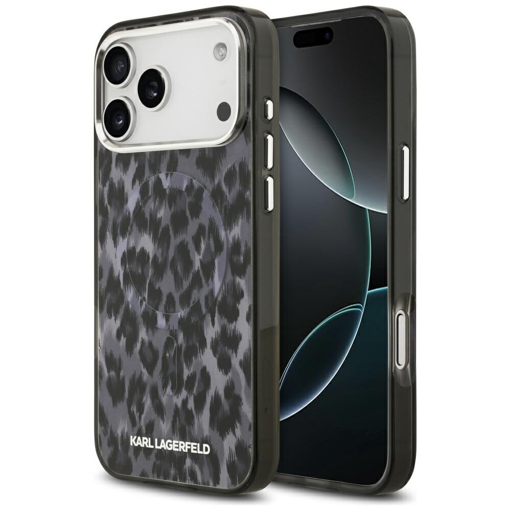 Karl Lagerfeld IML Leopard Pattern MagSafe iPhone 17 Pro Max černá