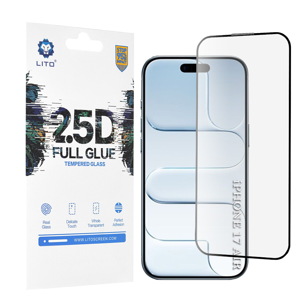 Lito 2.5D FullGlue sklo iPhone 17 Air černé
