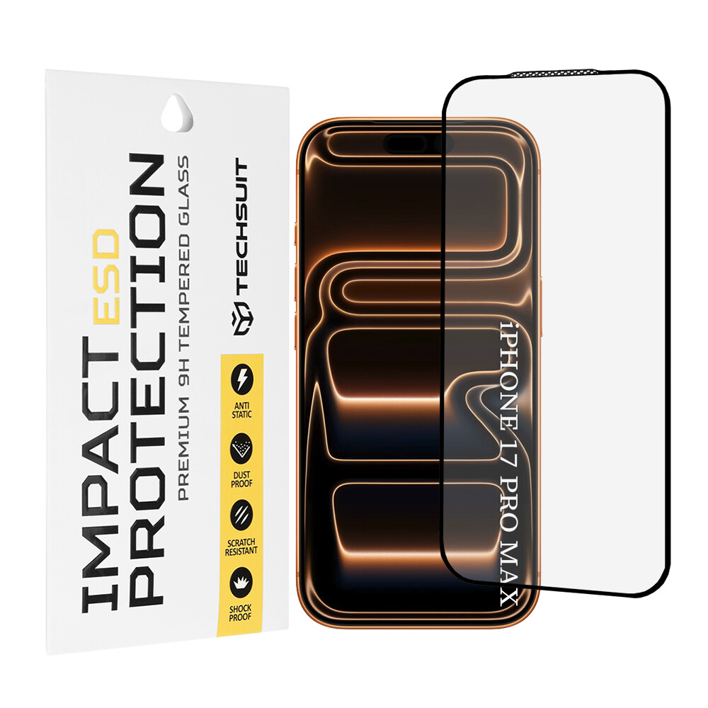 Techsuit ESD sklo iPhone 17 Pro Max černé