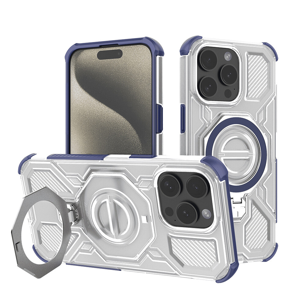 Techsuit Carbon Shield PRO iPhone 15 Pro Modrá Průhledná