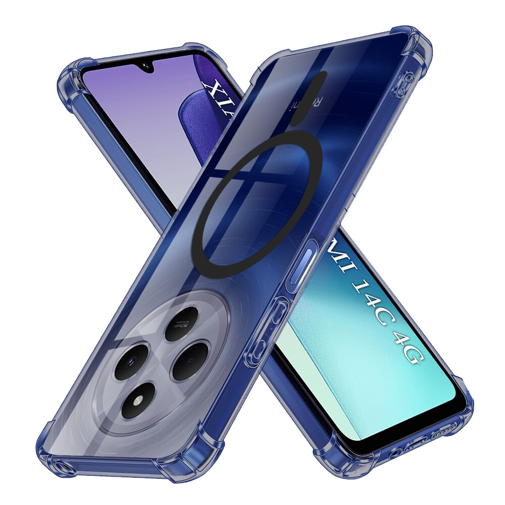 Techsuit Shockproof průhledný silikonový MagSafe pro Xiaomi Redmi 14C Poco C75 kouřově černý