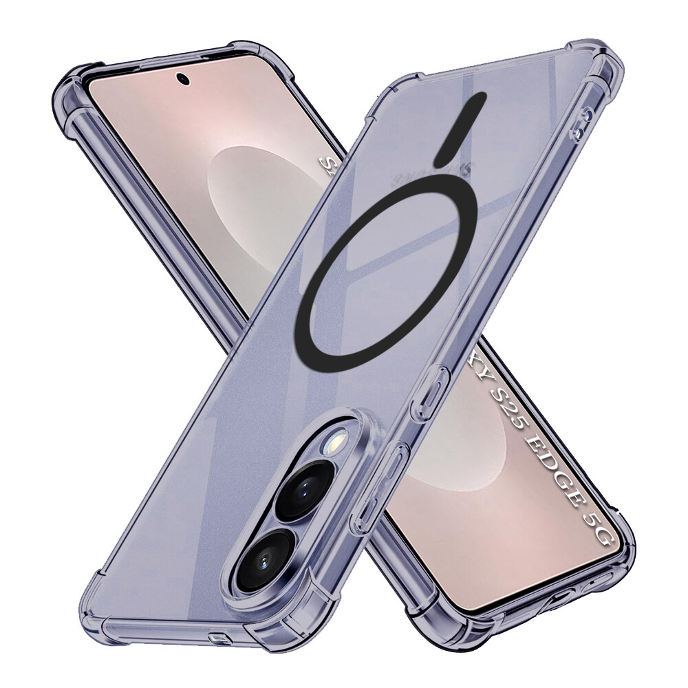 Techsuit Shockproof průhledný silikon MagSafe Samsung Galaxy S25 Edge kouřově černá