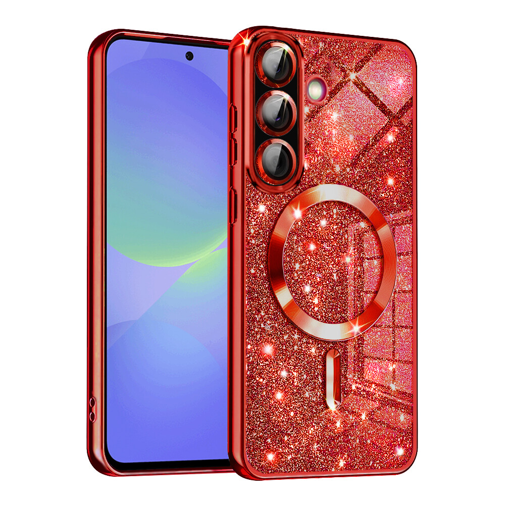 Techsuit Luxury Glitter MagSafe pro Samsung Galaxy A36 5G A56 5G červená