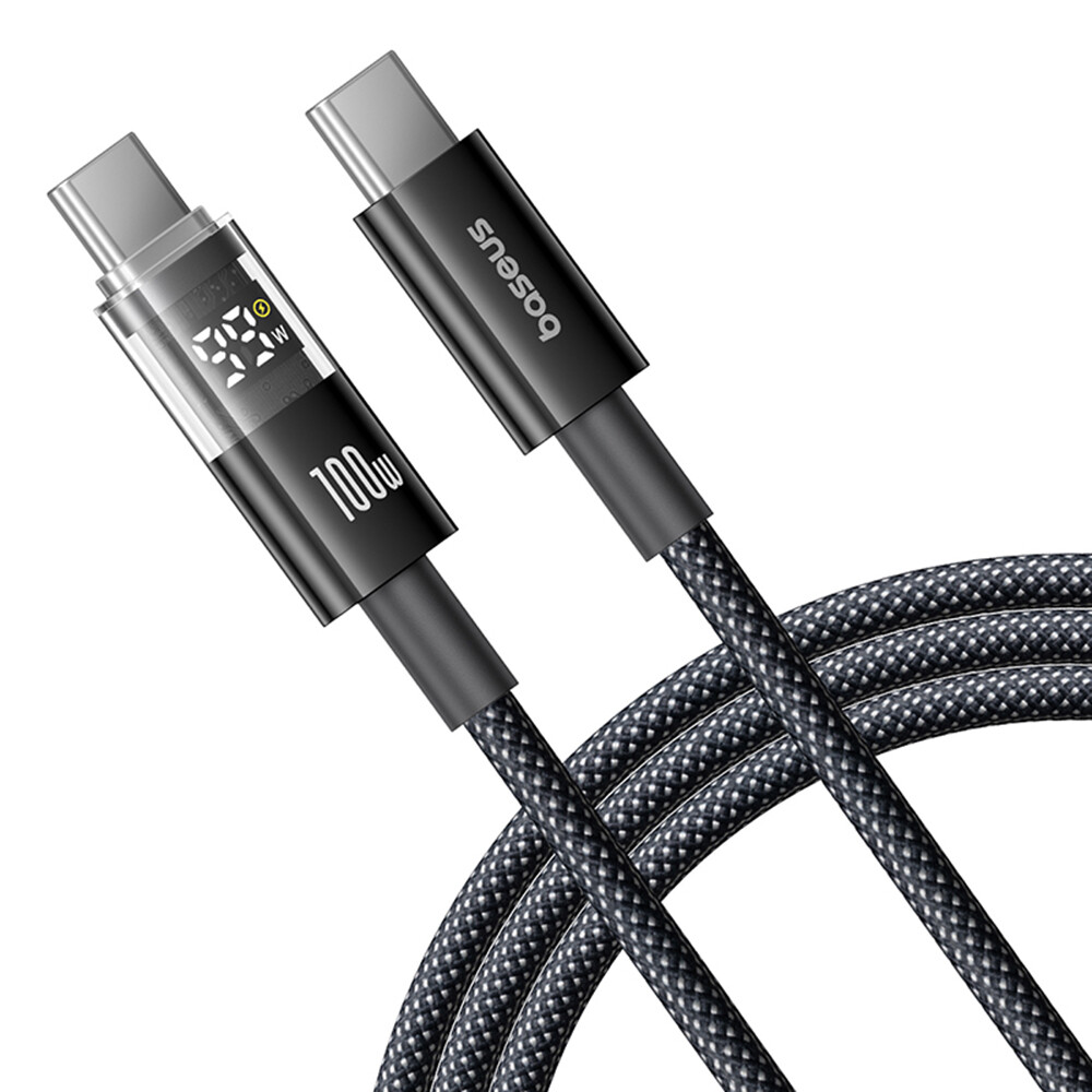 Baseus Data Cable Display 2 Rychlonabíjecí Type-C na Type-C 100W 1m Kosmická černá
