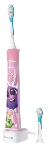 PHILIPS SONICARE Sonický elektrický zubní kartáček dětský s bluetooth růžový