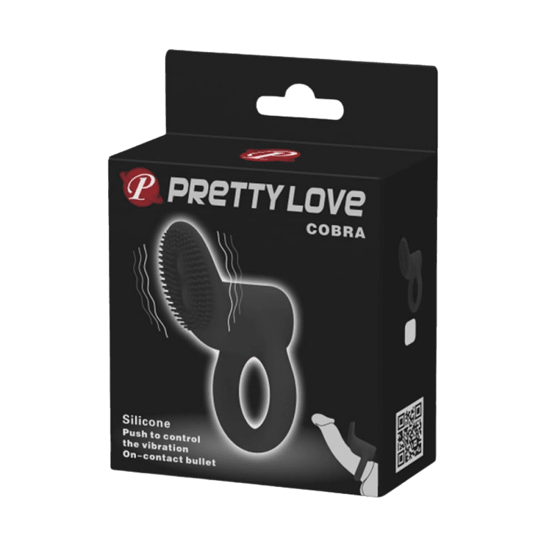 PRETTY LOVE Erekční kroužek Cobra černý
