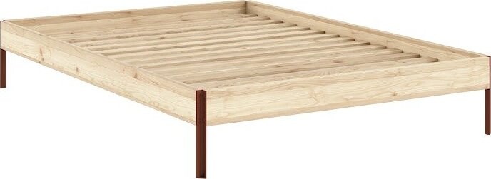 Dvoulůžková postel z borovicového dřeva bez čela s roštem 140x200 cm v přírodní barvě Core – Karup Design