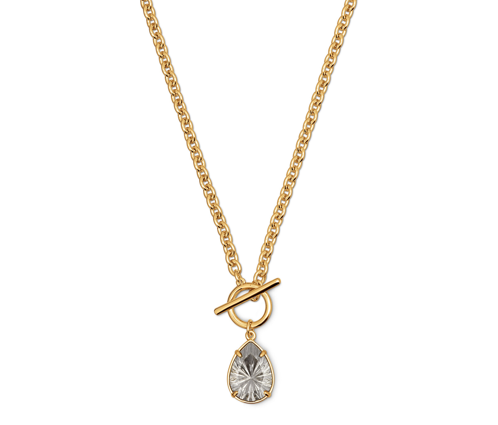 Tchibo - Náhrdelník »Glamour Toggle« - barva: šedá