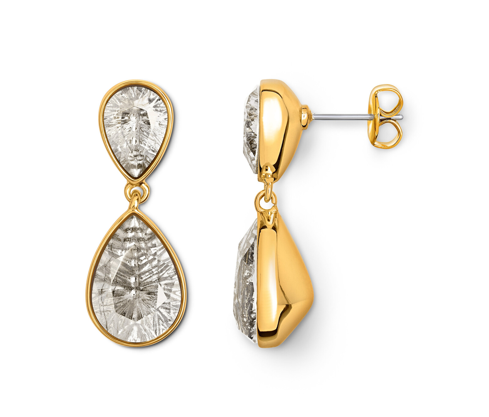 Tchibo - Závěsné náušnice »Glamour« - barva: šedá