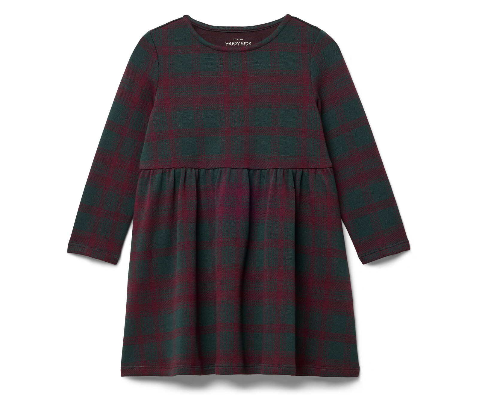Tchibo - Dětské žakárové šaty - pro dívky - vel. 98/104 - barva: zelená/kostkovaný