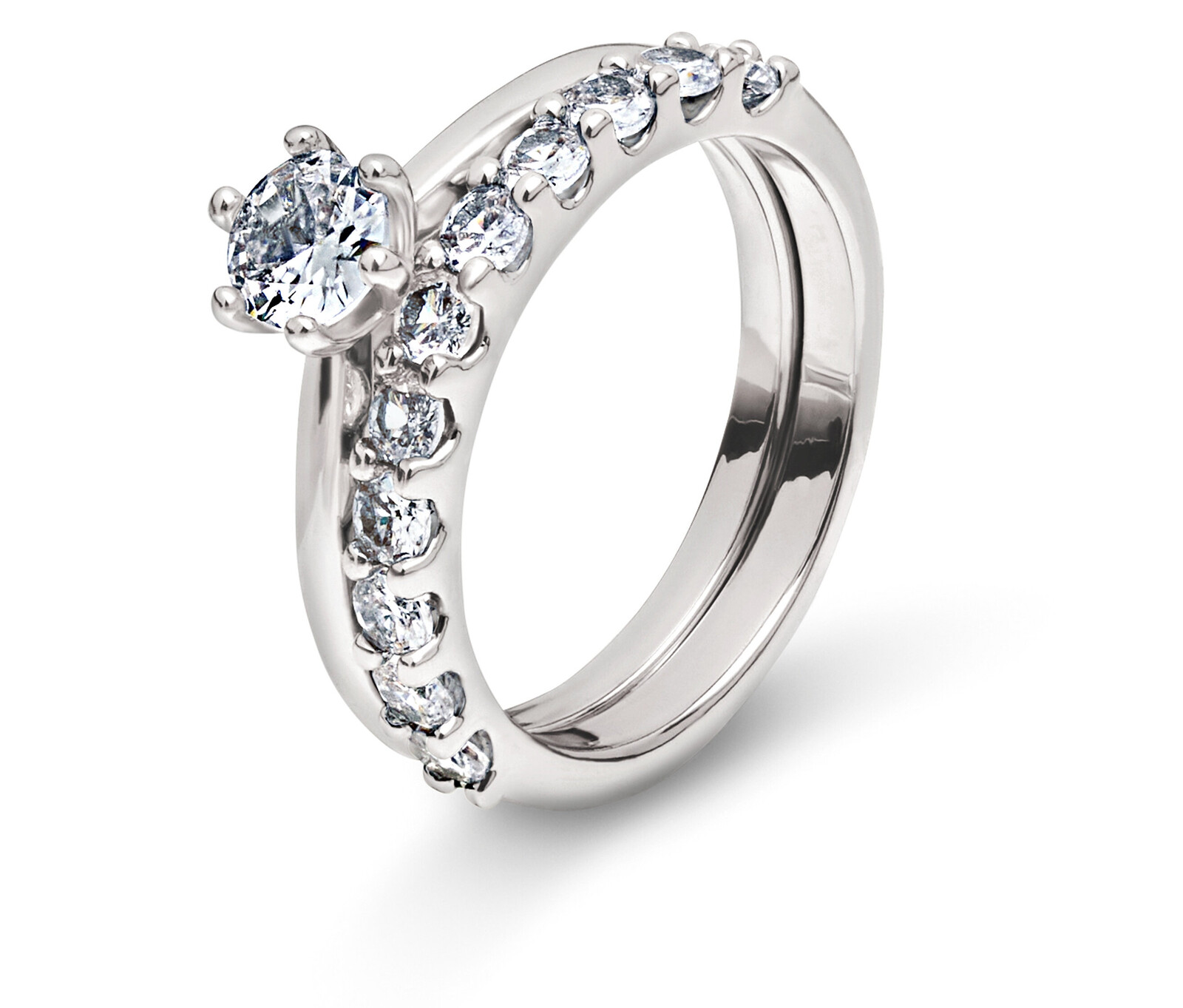 Tchibo - Sada prstenů - pro ženy - vel. 19 - barva: stříbrná