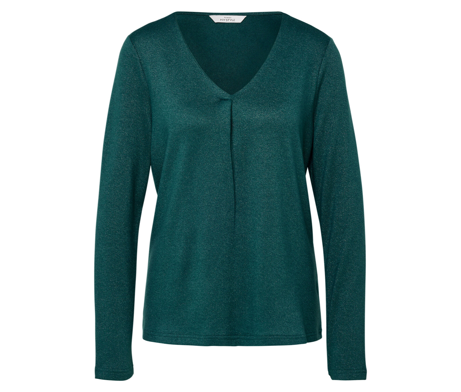 Tchibo - Halenkové triko se třpytivým efektem - pro ženy - vel. S 36/38 - barva: zelená