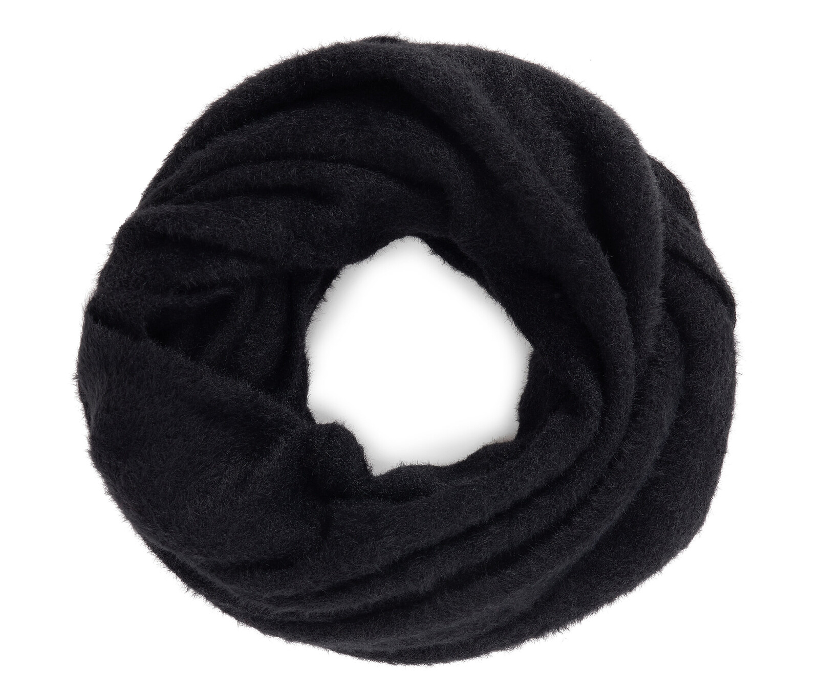 Tchibo - Chlupatá kruhová šála - barva: černá
